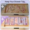 Vtopmart 25 PCS Plastic Drawer Organizers Set, 4-Size Versatile Bathroom and Vanity Drawer Organizer Trays, Storage Bins for Makeup, Bedroom, Kitchen Gadgets Utensils and Office(Lilac)