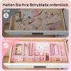 Vtopmart 25 PCS Plastic Drawer Organizers Set, 4-Size Versatile Bathroom and Vanity Drawer Organizer Trays, Storage Bins for Makeup, Bedroom, Kitchen Gadgets Utensils and Office(Pink)
