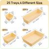 Vtopmart 25 PCS Plastic Drawer Organizers Set, 4-Size Versatile Bathroom and Vanity Drawer Organizer Trays, Storage Bins for Makeup, Bedroom, Kitchen Gadgets Utensils and Office(Beige)
