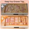 Vtopmart 25 PCS Plastic Drawer Organizers Set, 4-Size Versatile Bathroom and Vanity Drawer Organizer Trays, Storage Bins for Makeup, Bedroom, Kitchen Gadgets Utensils and Office(Orange)