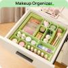 Vtopmart 25 PCS Plastic Drawer Organizers Set, 4-Size Versatile Bathroom and Vanity Drawer Organizer Trays, Storage Bins for Makeup, Bedroom, Kitchen Gadgets Utensils and Office(Light Green)
