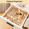 Vtopmart 25 PCS Plastic Drawer Organizers Set, 4-Size Versatile Bathroom and Vanity Drawer Organizer Trays, Storage Bins for Makeup, Bedroom, Kitchen Gadgets Utensils and Office(Beige)