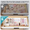 Vtopmart 25 PCS Plastic Drawer Organizers Set, 4-Size Versatile Bathroom and Vanity Drawer Organizer Trays, Storage Bins for Makeup, Bedroom, Kitchen Gadgets Utensils and Office(White)