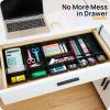 Vtopmart 25 PCS Plastic Drawer Organizers Set, 4-Size Versatile Bathroom and Vanity Drawer Organizer Trays, Storage Bins for Makeup, Bedroom, Kitchen Gadgets Utensils and Office(Black)