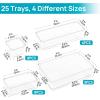Vtopmart 25 PCS Plastic Drawer Organizers Set, 4-Size Versatile Bathroom and Vanity Drawer Organizer Trays, Storage Bins for Makeup, Bedroom, Kitchen Gadgets Utensils and Office(Clear)
