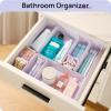 Vtopmart 25 PCS Plastic Drawer Organizers Set, 4-Size Versatile Bathroom and Vanity Drawer Organizer Trays, Storage Bins for Makeup, Bedroom, Kitchen Gadgets Utensils and Office(Lilac)