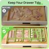 Vtopmart 25 PCS Plastic Drawer Organizers Set, 4-Size Versatile Bathroom and Vanity Drawer Organizer Trays, Storage Bins for Makeup, Bedroom, Kitchen Gadgets Utensils and Office(Light Green)