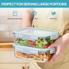 Vtopmart 2Pack 2260ml/ 76.4oz Large Glass Containers Food Storage with Lids, Meal Prep Food Container Set with Snap Airtight Lid for Baking, Microwave, Oven, Leak Proof, for Freezer, Dishwasher, Green(Green)