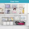 Vtopmart 3 Pack Clear Stackable Storage Drawers,Easy to Assemble Bathroom Organizers and Storage with handles,Plastic Drawers for Kitchen Pantry,Cabinet,Under Sink Organization(1 Wide+2 Medium+2 Small)