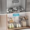 Vtopmart 3 Pack Clear Stackable Storage Drawers,Easy to Assemble Bathroom Organizers and Storage with handles,Plastic Drawers for Kitchen Pantry,Cabinet,Under Sink Organization(2 Large+2 Medium+2 Small)
