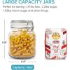 Vtopmart 34oz Glass Food Storage Jars with Airtight Clamp Lids, 3 Pack Kitchen Canisters for Flour, Cereal, Coffee, Pasta and Canning, Square Mason Jar with 8 Chalkboard Labels(3pack-34oz-Round)