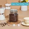 Vtopmart 34oz Glass Food Storage Jars with Airtight Clamp Lids, 3 Pack Kitchen Canisters for Flour, Cereal, Coffee, Pasta and Canning, Square Mason Jar with 8 Chalkboard Labels(3pack-34oz-Round)