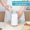 Vtopmart 34oz Glass Food Storage Jars with Airtight Clamp Lids, 3 Pack Kitchen Canisters for Flour, Cereal, Coffee, Pasta and Canning, Square Mason Jar with 8 Chalkboard Labels(3pack-78oz-Square)