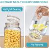 Vtopmart 34oz Glass Food Storage Jars with Airtight Clamp Lids, 3 Pack Kitchen Canisters for Flour, Cereal, Coffee, Pasta and Canning, Square Mason Jar with 8 Chalkboard Labels(3pack-78oz-Square)