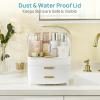 Vtopmart 3-Tier Skincare Makeup Organizer with Drawers for Vanity and Bathroom Countertop, Large Cosmetic Storage Box Case for Dresser, with Non-Slip Base(with Lids)