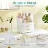 Vtopmart 3-Tier Skincare Makeup Organizer with Drawers for Vanity and Bathroom Countertop, Large Cosmetic Storage Box Case for Dresser, with Non-Slip Base(with Lids)