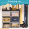 Vtopmart 4 Pack 13QT Clear Stackable Storage Drawers,Easily Assemble Acrylic Closet Organizers,Plastic Storage Bins for Bathroom,Cabinet,Kitchen Pantry,Under Sink Organization
