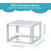 Vtopmart 4 Pack 18QT Clear Stackable Storage Drawers,Easily Assemble Closet Organizers,Plastic Storage Bins for Bathroom,Cabinet,Kitchen Pantry,Under Sink Organization(Medium)(white)