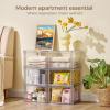 Vtopmart 4 Pack 18QT Clear Stackable Storage Drawers,Easily Assemble Closet Organizers,Plastic Storage Bins for Bathroom,Cabinet,Kitchen Pantry,Under Sink Organization(Medium)(clear)
