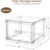 Vtopmart 4 Pack 18QT Clear Stackable Storage Drawers,Easily Assemble Closet Organizers,Plastic Storage Bins for Bathroom,Cabinet,Kitchen Pantry,Under Sink Organization(Medium)(clear)