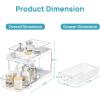 Vtopmart 4 Pack 2 Tier Bathroom Under Sink Organizers and Storage, Clear Kitchen Pantry Organization, Pull Out Medicine Cabinet Organizer with Movable Dividers(White)