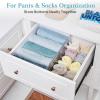 Vtopmart 4 Pack 6″ Tall Upgrade Drawer Dividers for Big and Deep Drawer, 12.8″-22.3″ Adjustable Expandable Dresser Drawer Organizer, Clear Plastic Separators for Dresser, Baby Supplies, Kitchenware(10)