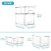 Vtopmart 4 Pack Clear Stackable Storage Drawers,Under Sink and Kitchen Organizers Storage,Easy to Assemble Plastic Drawers for Baby Bottle,Medicine, Bathroom,Cabinet and Pantry Organization(4)
