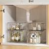 Vtopmart 4 Pack Clear Stackable Storage Drawers,Under Sink and Kitchen Organizers Storage,Easy to Assemble Plastic Drawers for Baby Bottle,Medicine, Bathroom,Cabinet and Pantry Organization(4)