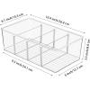 Vtopmart 4 Pack Food Storage Organizer Bins, Clear Plastic Bins for Pantry, Kitchen, Fridge, Cabinet Organization and Storage, 4 Compartment Holder Packets, Snacks, Pouches, Spice Packets(2 Pack)