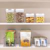 Vtopmart 4 Pack Food Storage Organizer Bins, Clear Plastic Bins for Pantry, Kitchen, Fridge, Cabinet Organization and Storage, 4 Compartment Holder Packets, Snacks, Pouches, Spice Packets(2 Pack)
