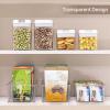 Vtopmart 4 Pack Food Storage Organizer Bins, Clear Plastic Bins for Pantry, Kitchen, Fridge, Cabinet Organization and Storage, 4 Compartment Holder Packets, Snacks, Pouches, Spice Packets(8pack)
