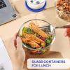 Vtopmart 4 Pack Glass Bowls with Lids (1, 2, 4, 7 Cup), Food Storage Containers, Meal Prep and Leftovers Keeper, Lunch Container, Microwave, Dishwasher & Freezer Safe