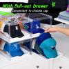 Vtopmart 4 Pack Hat Organizer for Baseball Caps, Clear Hats Holder Box with Drawer, Large Cap Storage with Sliding Tray, Stackable Rack Display Case with Magnetic Door, Each Holds 12 Hats(4)