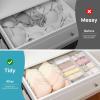 Vtopmart 4 Pack Underwear Drawer Organizers Set, 6+7+8+24 Cells Clothes Drawer Dividers Dresser Organizers Bins for Socks, Bras, Scarves, Ties, Non-Woven Fabric Storage Boxes for Closet, Nursery(4 Pack  6+7+8+24 Cells)