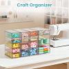 Vtopmart 4 Set Clear Desk Organizer, Pen Organizer with 16 Drawers, Acrylic Desktop Organization and Storage for Office Supplies, Pen, Makeup, Art Craft, Jewelry