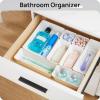Vtopmart 44 PCS Clear Plastic Drawer Organizers Set, 4-Size Versatile Bathroom and Vanity Organizer Trays, Non-Slip Storage Containers for Makeup, Jewelries, Bedroom，Kitchen Utensils and Office(White)