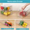 Vtopmart 4Pack Large Stackable Kitchen Pantry Storage Drawers, Clear Organizer Bins with Handles, Acrylic Drawer Organizers for Kitchen Pantry, Bathroom Undersink, Cabinet Organization and Storage(4Pack 4.4″H-with Dividers)