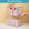 Vtopmart 4Pack Large Stackable Kitchen Pantry Storage Drawers, Clear Organizer Bins with Handles, Acrylic Drawer Organizers for Kitchen Pantry, Bathroom Undersink, Cabinet Organization and Storage(2Pack 7″H)