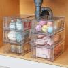 Vtopmart 4Pack Large Stackable Kitchen Pantry Storage Drawers, Clear Organizer Bins with Handles, Acrylic Drawer Organizers for Kitchen Pantry, Bathroom Undersink, Cabinet Organization and Storage(4Pack 4.4″H-with Dividers)