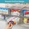 Vtopmart 4Pack Large Stackable Kitchen Pantry Storage Drawers, Clear Organizer Bins with Handles, Acrylic Drawer Organizers for Kitchen Pantry, Bathroom Undersink, Cabinet Organization and Storage(6Pack 4.4″H-with Dividers)
