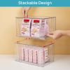 Vtopmart 4Pack Large Stackable Kitchen Pantry Storage Drawers, Clear Organizer Bins with Handles, Acrylic Drawer Organizers for Kitchen Pantry, Bathroom Undersink, Cabinet Organization and Storage(4Pack 7″H)