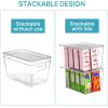 Vtopmart 6 Pack Clear Stackable Storage Bins with Lids,XLarge Plastic Containers with Handle for Pantry Organizer and Storage,Perfect for Kitchen,Fridge,Cabinet, Closet,Bathroom Organization(6)