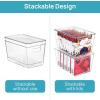 Vtopmart 6 Pack Clear Stackable Storage Bins with Lids,XLarge Plastic Containers with Handle for Pantry Organizer and Storage,Perfect for Kitchen,Fridge,Cabinet, Closet,Bathroom Organization(10)