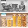 Vtopmart 70oz Glass Food Storage Jars, 3 Pack Large Kitchen Containers with Airtight Bamboo Lids for Pasta, Nuts, Flour, Canisters Set for Cereal, Pantry Organization, BPA Free(3 Pack (70 oz))