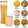 Vtopmart 70oz Glass Food Storage Jars, 3 Pack Large Kitchen Containers with Airtight Bamboo Lids for Pasta, Nuts, Flour, Canisters Set for Cereal, Pantry Organization, BPA Free(7 Pack (15 oz – 74 oz))