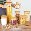 Vtopmart 70oz Glass Food Storage Jars, 3 Pack Large Kitchen Containers with Airtight Bamboo Lids for Pasta, Nuts, Flour, Canisters Set for Cereal, Pantry Organization, BPA Free(7 Pack (15 oz – 74 oz))