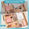 Vtopmart 72 PCS Clear Plastic Drawer Organizers Set, 4-Size Versatile Bathroom and Vanity Organizer Trays, Non-Slip Storage Containers for Makeup, Jewelries, Bedroom，Kitchen Utensils and Office(Clear)
