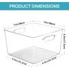 Vtopmart 8 Pack Extra Large Clear Plastic Storage Bins,11×11 Cube Acrylic Organizer Square Containers with Handle for Pantry,Closet,LaundryRoom,Kitchen,Bathroom,UnderSink Organization(10)
