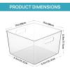 Vtopmart 8 Pack Extra Large Clear Plastic Storage Bins,11×11 Cube Acrylic Organizer Square Containers with Handle for Pantry,Closet,LaundryRoom,Kitchen,Bathroom,UnderSink Organization(6)