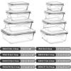 Vtopmart 8 Pack Glass Food Storage Containers with Airtight Lids, Glass Meal Prep Containers, Lunch Office Meal for Microwave, Oven, Freezer and Dishwasher, BPA Free(Grey)